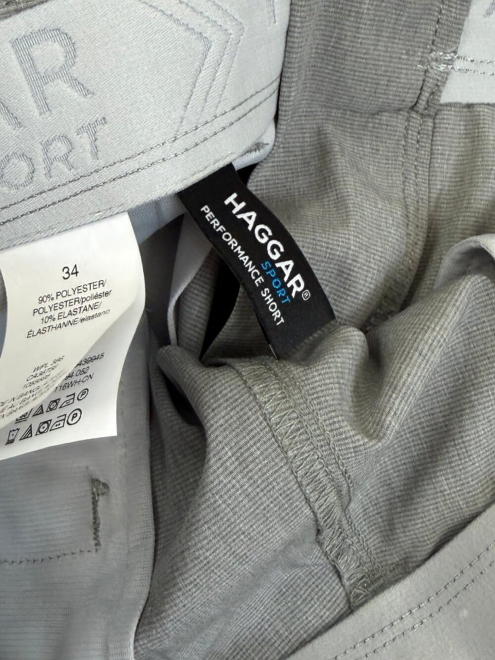Haggar Sport Shorts Size 34 Waist NWT Gray Performance Action 4 Way Stretch Bra - Picture 3 of 4